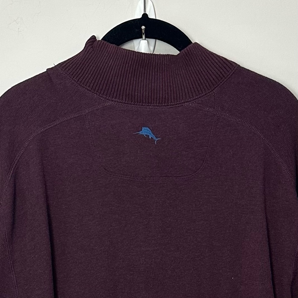 Tommy Bahama Reversible Half Zip Pullover Knit Burgandy Blue - Picture 5 of 8